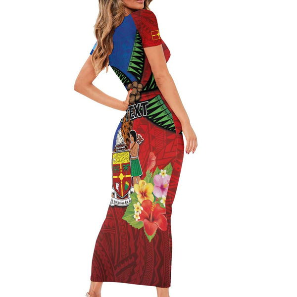 Personalised Fiji and Rotuma Together Short Sleeve Bodycon Dress Fjian ...