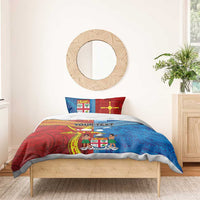 Personalised Fiji and Rotuma Together Bedding Set Tapa and Pacific Art Pattern with Cultural Emblems Half Style