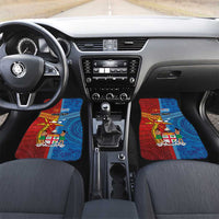 Personalised Fiji and Rotuma Together Car Mats Tapa and Pacific Art Pattern with Cultural Emblems Half Style