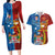 Personalised Fiji and Rotuma Together Couples Matching Long Sleeve Bodycon Dress and Hawaiian Shirt Tapa and Pacific Art Pattern with Cultural Emblems Half Style