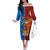 Personalised Fiji and Rotuma Together Family Matching Off The Shoulder Long Sleeve Dress and Hawaiian Shirt Tapa and Pacific Art Pattern with Cultural Emblems Half Style