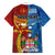 Personalised Fiji and Rotuma Together Family Matching Short Sleeve Bodycon Dress and Hawaiian Shirt Tapa and Pacific Art Pattern with Cultural Emblems Half Style