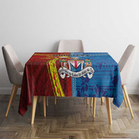 Personalised Fiji and Rotuma Together Tablecloth Tapa and Pacific Art Pattern with Cultural Emblems Half Style