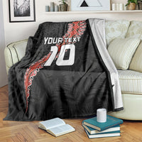 Custom New Zealand Rugby Blanket Maori and Silver Fern Half Style