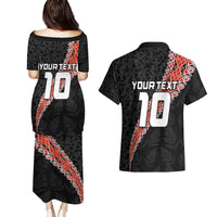 Custom New Zealand Rugby Couples Matching Puletasi and Hawaiian Shirt Maori and Silver Fern Half Style