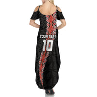 Custom New Zealand Rugby Family Matching Summer Maxi Dress and Hawaiian Shirt Maori and Silver Fern Half Style