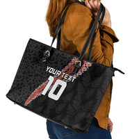 Custom New Zealand Rugby Leather Tote Bag Maori and Silver Fern Half Style