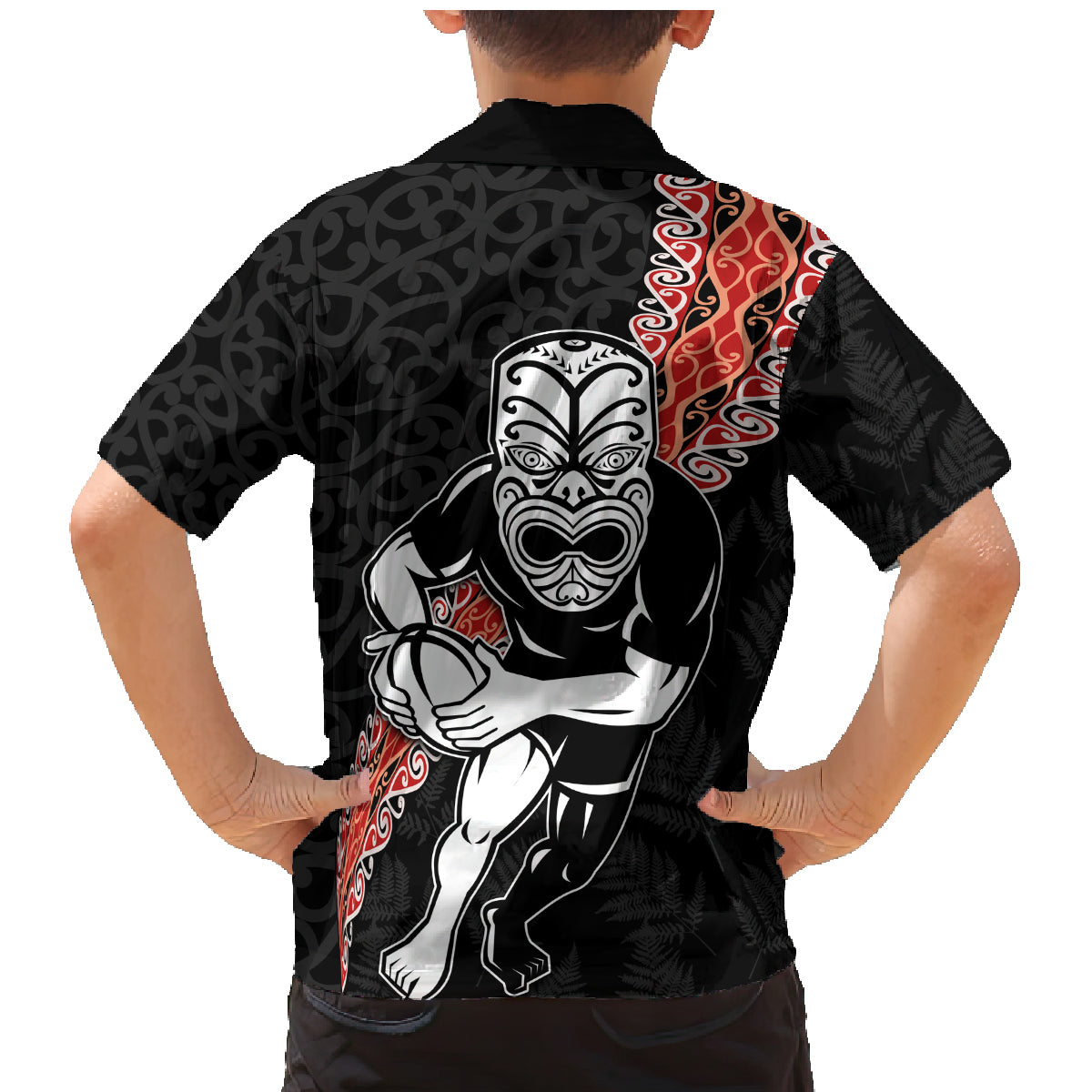 New Zealand Maori Warrior Rugby Family Matching Mermaid Dress and Hawaiian Shirt Maori and Silver Fern Half Style