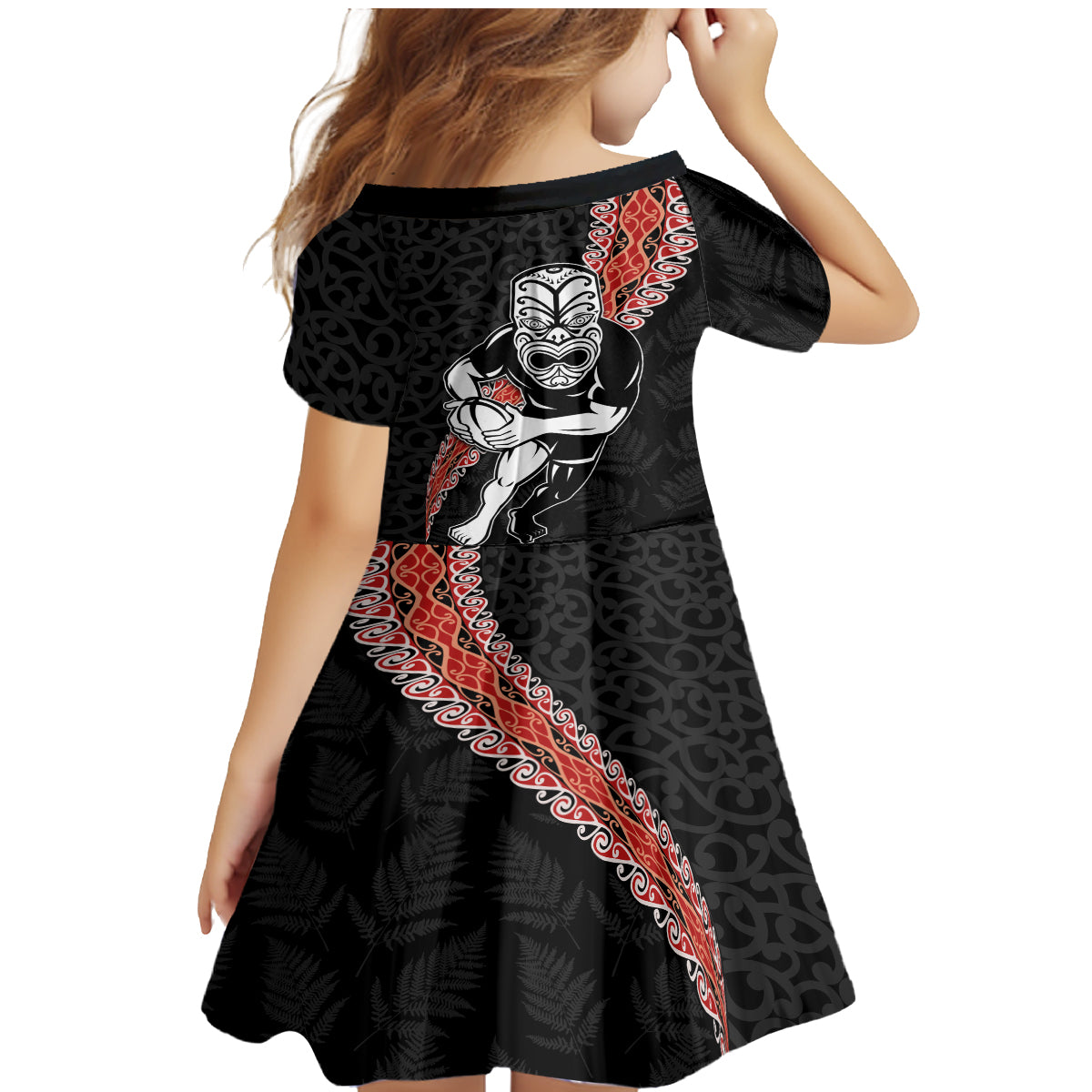 New Zealand Maori Warrior Rugby Family Matching Mermaid Dress and Hawaiian Shirt Maori and Silver Fern Half Style