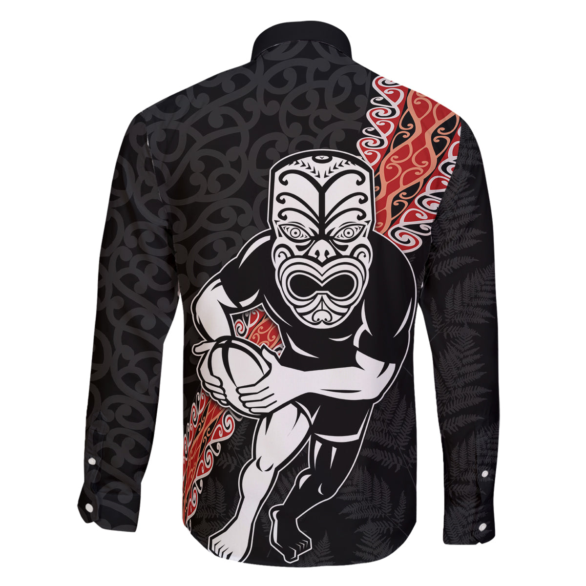 New Zealand Maori Warrior Rugby Family Matching Off The Shoulder Long Sleeve Dress and Hawaiian Shirt Maori and Silver Fern Half Style