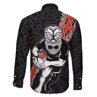 New Zealand Maori Warrior Rugby Family Matching Off Shoulder Short Dress and Hawaiian Shirt Maori and Silver Fern Half Style