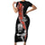 New Zealand Maori Warrior Rugby Short Sleeve Bodycon Dress Maori and Silver Fern Half Style