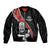 New Zealand Maori Warrior Rugby Sleeve Zip Bomber Jacket Maori and Silver Fern Half Style