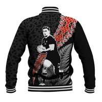 New Zealand Maori Rugby Player Baseball Jacket Maori and Silver Fern Half Style