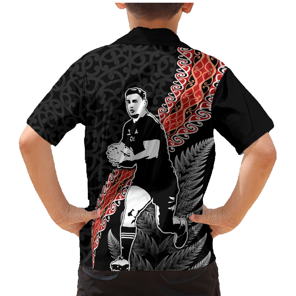New Zealand Maori Rugby Player Family Matching Mermaid Dress and Hawaiian Shirt Maori and Silver Fern Half Style