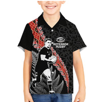 New Zealand Maori Rugby Player Family Matching Mermaid Dress and Hawaiian Shirt Maori and Silver Fern Half Style