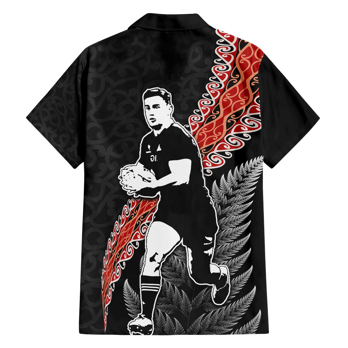 New Zealand Maori Rugby Player Family Matching Tank Maxi Dress and Hawaiian Shirt Maori and Silver Fern Half Style
