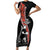 New Zealand Maori Rugby Player Short Sleeve Bodycon Dress Maori and Silver Fern Half Style