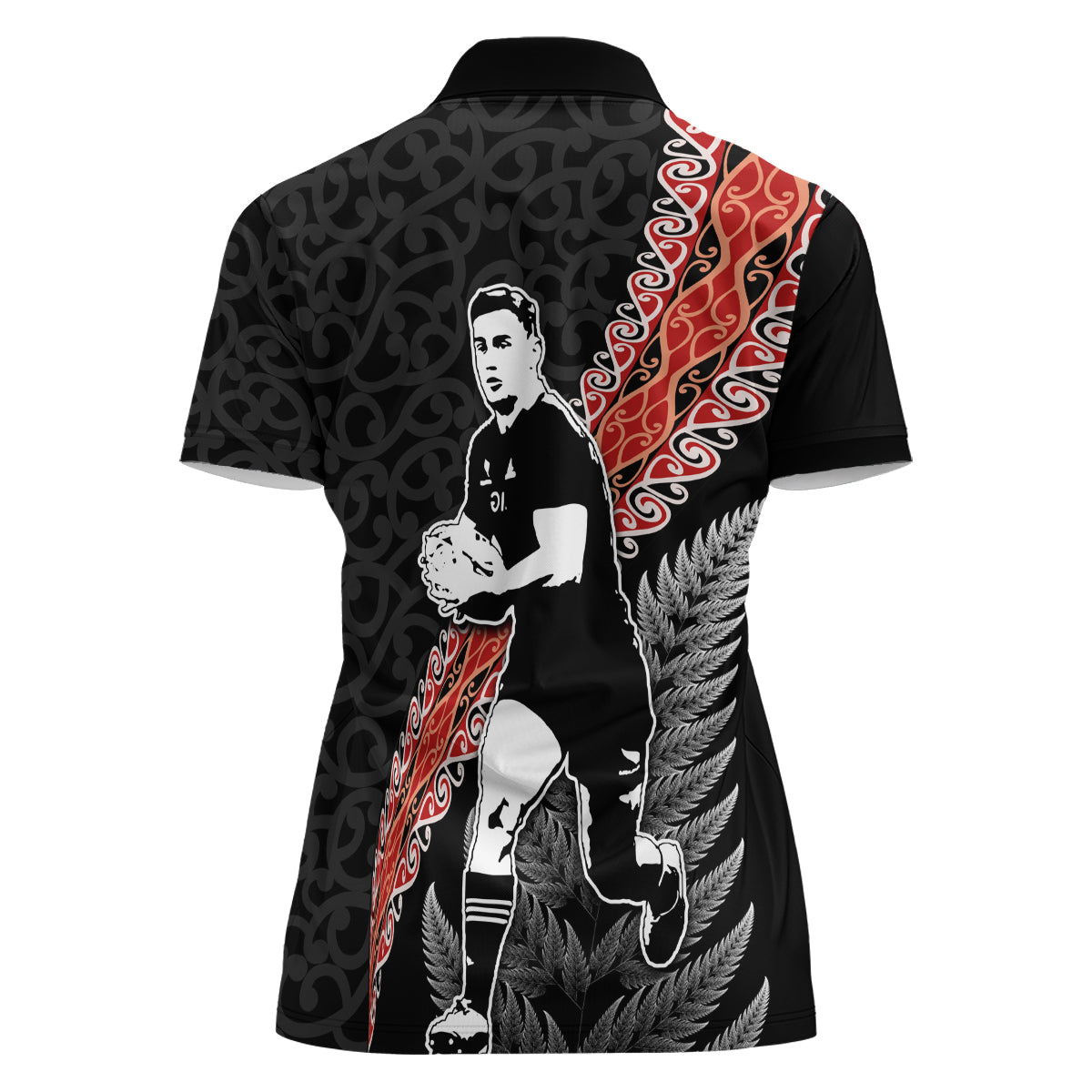 New Zealand Maori Rugby Player Women Polo Shirt Maori and Silver Fern Half Style
