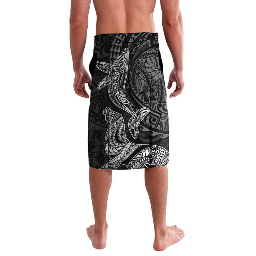 Hawaiian Monk Seal and Whale Lavalava Kakau Tribal Pattern Grayscale LT03 - Polynesian Pride