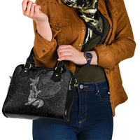 Hawaiian Monk Seal and Whale Shoulder Handbag Kakau Tribal Pattern Grayscale LT03 - Polynesian Pride