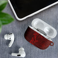 Hawaiian Monk Seal and Whale AirPods Case Kakau Tribal Pattern Red Color LT03 - Polynesian Pride