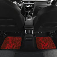 Hawaiian Monk Seal and Whale Car Mats Kakau Tribal Pattern Red Color LT03 Set 2pcs - Back Red - Polynesian Pride