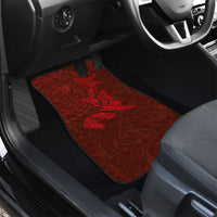 Hawaiian Monk Seal and Whale Car Mats Kakau Tribal Pattern Red Color LT03 - Polynesian Pride