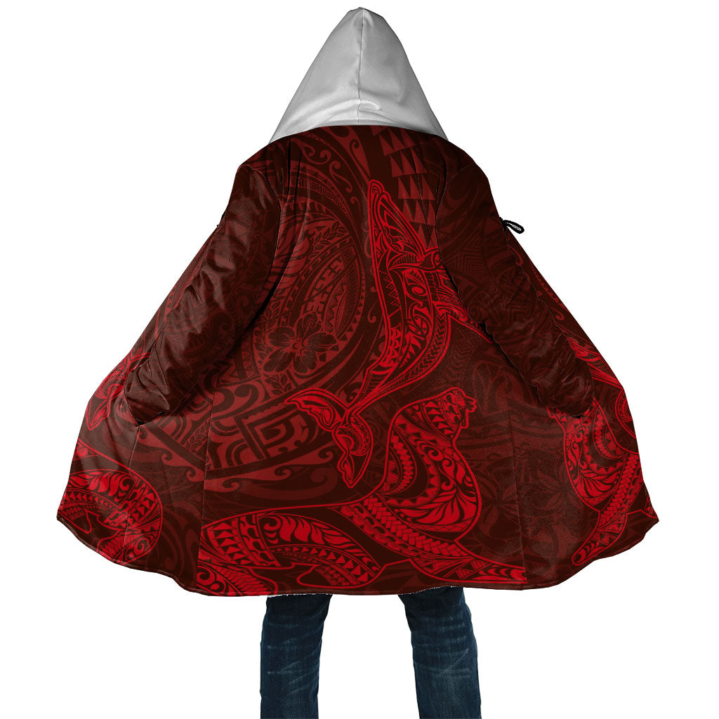 Hawaiian Monk Seal and Whale Cloak Kakau Tribal Pattern Red Color LT03 Unisex Red - Polynesian Pride