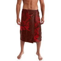 Hawaiian Monk Seal and Whale Lavalava Kakau Tribal Pattern Red Color LT03 Red - Polynesian Pride