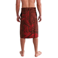 Hawaiian Monk Seal and Whale Lavalava Kakau Tribal Pattern Red Color LT03 - Polynesian Pride