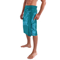Hawaiian Monk Seal and Whale Lavalava Kakau Tribal Pattern Teal Color LT03 - Polynesian Pride