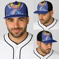 Hawaiian Sea Animals Baseball Net Cap Whales Shark and Turtle Guardians with Tribal Pattern LT03 - Polynesian Pride
