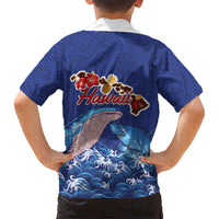 Hawaiian Sea Animals Family Matching Tank Maxi Dress and Hawaiian Shirt Whales Shark and Turtle Guardians with Tribal Pattern LT03 - Polynesian Pride