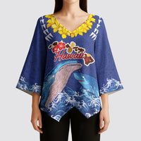 Hawaiian Sea Animals Kimono Sleeve Blouse Whales Shark and Turtle Guardians with Tribal Pattern LT03 - Polynesian Pride