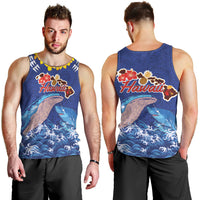 Hawaiian Sea Animals Men Tank Top Whales Shark and Turtle Guardians with Tribal Pattern LT03 - Polynesian Pride