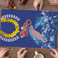 Hawaiian Sea Animals Puzzle Whales Shark and Turtle Guardians with Tribal Pattern LT03 - Polynesian Pride