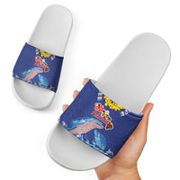 Hawaiian Sea Animals Slide Sandals Whales Shark and Turtle Guardians with Tribal Pattern LT03 - Polynesian Pride