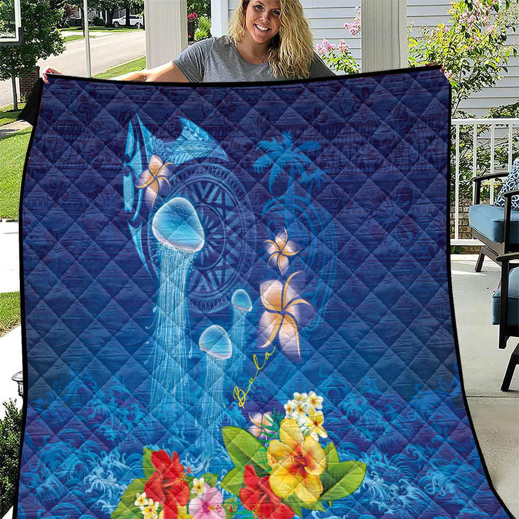 Fiji Jellyfish Quilt Tapa Patterns and Hibiscus Sea Vibe