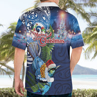 New Zealand Merry Christmas Hawaiian Shirt Maori Tribal Pattern with Xmas Tui Bird