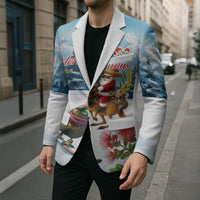New Zealand and Australia Merry Christmas Blazer Kiwi Birds Skiing and Koala Santa Riding Kangaroo