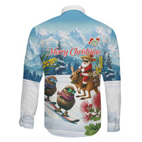New Zealand and Australia Merry Christmas Family Matching Mermaid Dress and Hawaiian Shirt Kiwi Birds Skiing and Koala Santa Riding Kangaroo