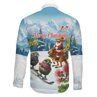 New Zealand and Australia Merry Christmas Family Matching Puletasi and Hawaiian Shirt Kiwi Birds Skiing and Koala Santa Riding Kangaroo