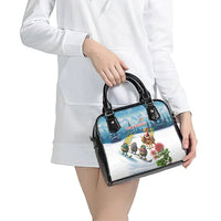 New Zealand and Australia Merry Christmas Shoulder Handbag Kiwi Birds Skiing and Koala Santa Riding Kangaroo