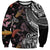 Hawaiian and Japanese Together Sweatshirt Polynesian Triball Tattoo Koi Carps and Sakura