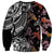 Hawaiian and Japanese Together Sweatshirt Polynesian Triball Tattoo Koi Carps and Sakura