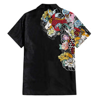 Hawaiian and Japanese Together Family Matching Summer Maxi Dress and Hawaiian Shirt Colorful Traditional Japanese Tattoo and Kakau Pattern Black Color LT03 - Polynesian Pride