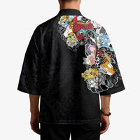 Hawaiian and Japanese Together Kimono Colorful Traditional Japanese Tattoo and Kakau Pattern Black Color - Polynesian Pride