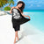 Hawaiian and Japanese Together Sarong Japanese Koi Fish Tattoo and Kakau Pattern Black Color