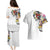 Hawaiian and Japanese Together Couples Matching Puletasi and Hawaiian Shirt Colorful Traditional Japanese Tattoo and Kakau Pattern White Color
